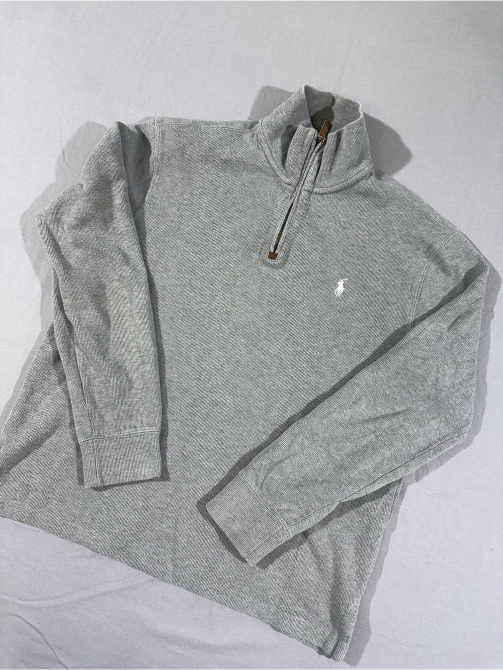 Vintage Polo Ralph Lauren Gray Quarter-Zip Sweater